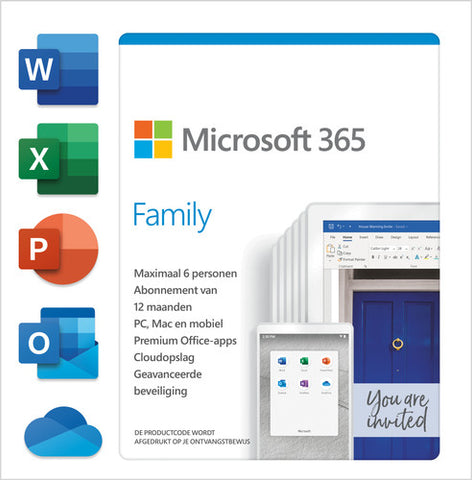 Microsoft 365 Family (6 PC OR MAC Licenses / 12-Months Subscription / Download)