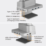 Xitrix® Gas Spring Dual Monitor Arm w/ Docking Station (XPN-DT62C24D)