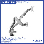 Xitrix® Gas Spring Dual Monitor Arm w/ Docking Station (XPN-DT62C24D)