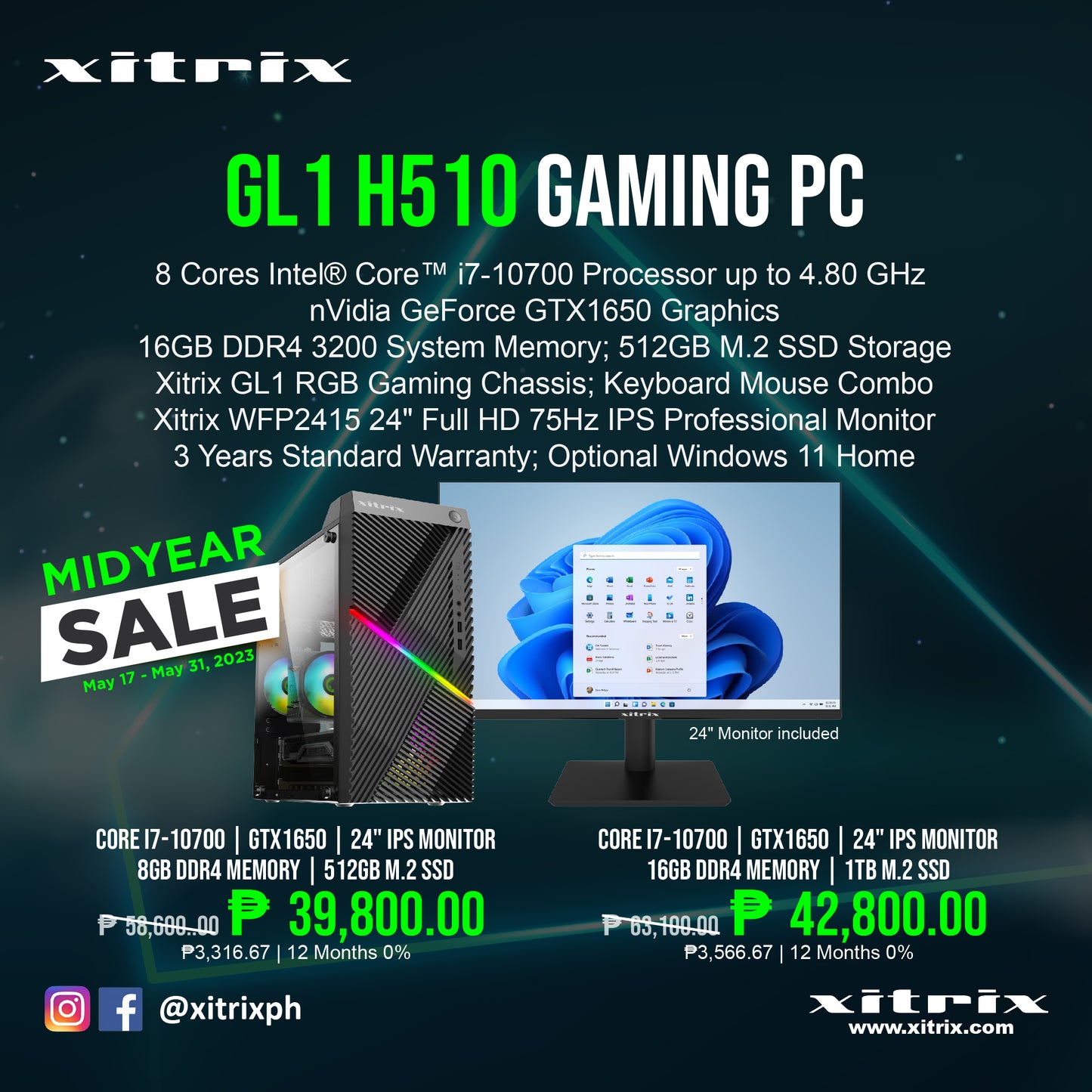 Xitrix® GL1 (H510) Gaming PC (Promo)