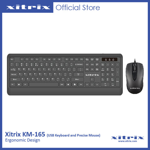 Xitrix® Ergonomic USB Keyboard and Mouse (XPN-KM165)