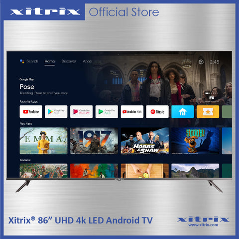 Xitrix® 86" UHD 4k Android 11 Smart LED TV