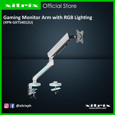 Xitrix® GX-Series Premium Gaming Monitor Arm with RGB Lighting